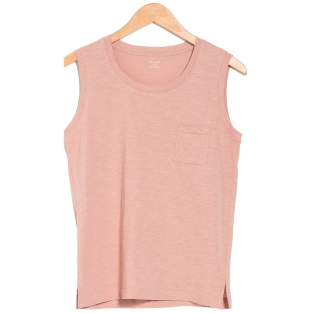 Madewell whisper cotton crewneck pocket muscle tank